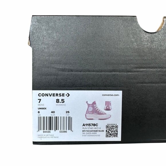 ⭐Converse Run Star Hike Hi Platform Glitter 8.5 Women Shoes Sneaker Pink A11578C - Picture 10 of 12